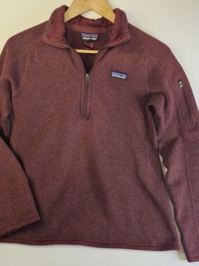 Patagonia Womens Better Sweater 1/4-Zip Fleece Pullover Burgandy Size M
